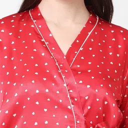 Sweet Dreams Red & White Conversational Printed Night suit image 5