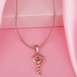 Estele Rose Gold-Plated Peacock Pendant With Chain image 4