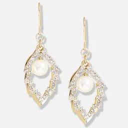 SOHI Gold-Plated Contemporary Drop Earrings image 4
