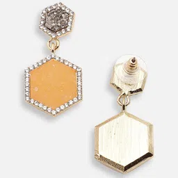 SOHI Women Gold-Plated Geometric Drop Earrings image 4