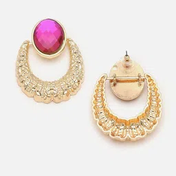 SOHI Gold-Plated Contemporary Drop Earrings image 2
