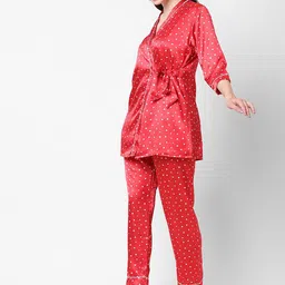 Sweet Dreams Red & White Conversational Printed Night suit image 2