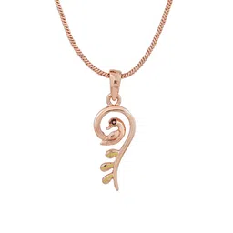 Estele Rose Gold-Plated Peacock Pendant With Chain image 5