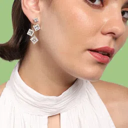 SOHI Women Gold-Plated Contemporary Drop Earrings-picture-10