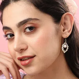 SOHI Gold-Plated Contemporary Drop Earrings image 2