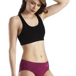 LAVOS Mid-Rise Leak Proof & Cotton Reusable Period Briefs LAVOS1005PLUM-S image 4
