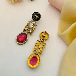 ABDESIGNS Stone Studded Necklace and Earrings Set image 5