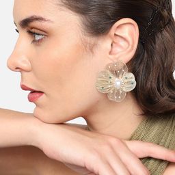 SOHI Gold-Plated Floral Studs Earrings-picture-26