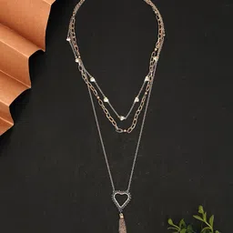 Madame Rose Gold & Grey Layered Chain image 1