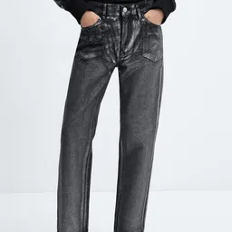 MANGO Women Straight Foil Cotton Trousers-image-35