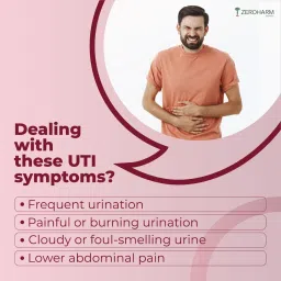 ZEROHARM Holo UTI tablets | For men & women | Plant-based UTI supplements | Fights UTI | Inhibits bacterial growth | Flushes out toxins | Balances pH | Maintains urological function | Antioxidant properties | No side-effects | 60 veg tablets image 3