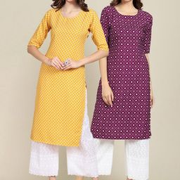 7threads KALINI Women Pack of 2 Crepe Kurta-picture-8
