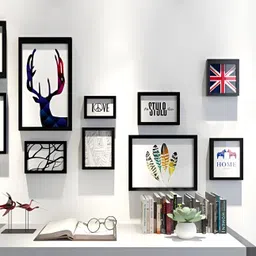 ArtzFolio Black 10 Pieces Wooden Wall Photo Frames image 3