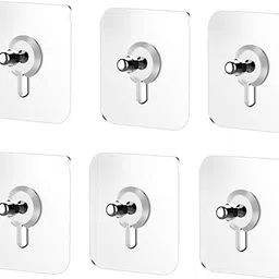 adl passion Self Adhesive Heavy Duty Transparent Nail Screw Sticker Hooks SCREWx6.21 Swivel Hook 6 image 5