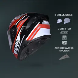 smk Typhoon Sports Tourer ISI, DOT & ECE 06 Certified Helmet with Dual Visor Motorbike Helmet image 4