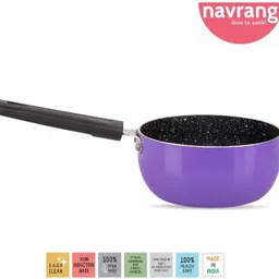 NONSTICK SUACE PAN/ TEA PAN SPATTER PURPLE Sauce Pan 16.5 cm diameter 1.1 L capacity-image-16