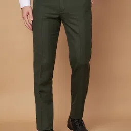 cyphus Men Slim Fit Green Viscose Rayon Trousers-picture-26