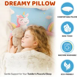 baby of mine Kids Pillow Cushion with Super Soft Fabric, 1 Month to 5 Year Microfibre Animals Baby Pillow Pack of 1 image 2