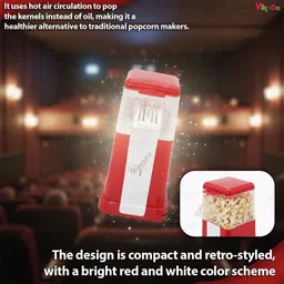 vikrida Jumbo Size 2025 Hot-Air Electric Popcorn Maker 8 Cups Oil-Free Snack Maker 2 L Popcorn Maker image 3