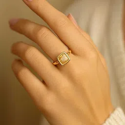 rm brightbeauty 2025 Stainless Steel Crystal Gold Plated Ring image 2