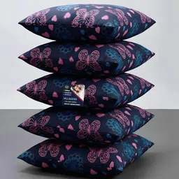 villagers Microfibre Cushion Pack of 5 Geometric Premium Cushion Set | (16x16 inch)-picture-46