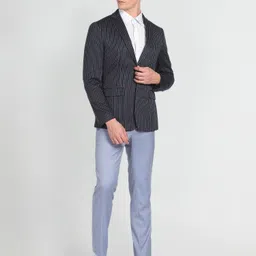 arrow Men Striped Single Breasted Formal Blazer image 3