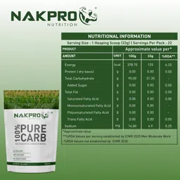 nakpro 100% PURE CARB | High Calorie Carbohydrate | Fast Digesting Supplement Powder | Weight Gainers/Mass Gainers image 3