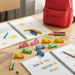 khusha creations 10 Pcs 3D Motorbike Erasers/Multicolour Erasers for Kids Non-Toxic Eraser image 4