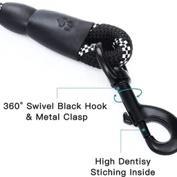 finzatik Highly Reflective Rope Cord Heavy Duty Nylon Dog Leash, Anti Slip Padded Handle Dog & Cat Leash image 3