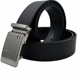 zeeshu Men Casual, Evening, Formal, Party Black Genuine Leather Belt image 3