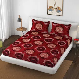 schp Woolen, Velvet Double Flat 240 TC Printed Bedsheet image 1