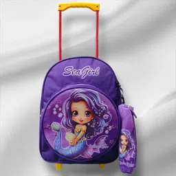 SEA GIRL School Kids Travel Trolly Bag with Pencil Pouch ( 40 L ) (16 inch) Waterproof Trolley-image-11