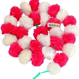 wdecor traditional Marigold artificial flower White, Red Marigold Artificial Flower-picture-11
