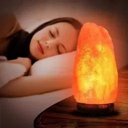 reena enterprises Himalayan Rock Salt Lamp for Energy, Vastu, Healing, Peace, 1.5Kg Approx Table Lamps Lamp Shade image 5