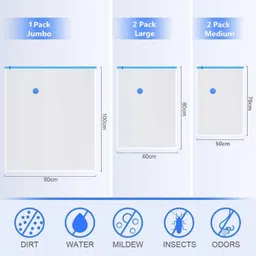 blend buzz Vacuum Storage Bags for Clothes, Quilts, Blankets – Space Saver Compression Travel Storage Vacuum Bags image 5