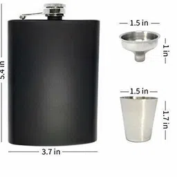 anadi Hip Flash 2 Shots Box 8 OZ Stainless Steel, Liquor or Wine Whiskey Alcohol Drinks Holder Pocket Bottle with Funnel and Two Shots Glasses Stainless Steel Hip Flask image 3
