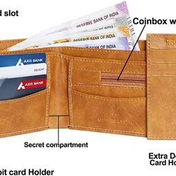 kavrixa Men Casual, Evening/Party, Formal Orange Artificial Leather Wallet image 4