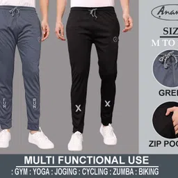 anand Pack of 2 Men Solid, Self Design Multicolor Track Pants-picture-13