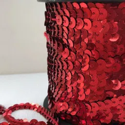 mahir glitter Supreme Quality Art & Craft Decorative Glitter 50 gm Pack (Red Hole Sequence 6 mm) image 3