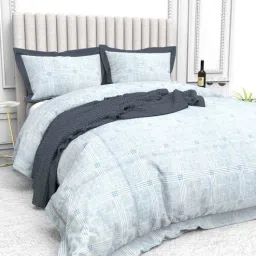 Abstract 350 TC Microfiber 1 Bedsheet, 2 Pillow Covers Tussan Summer Collection by The White Moss-image-30