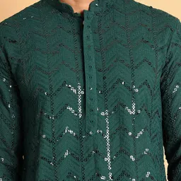 jompers Men Embroidered Viscose Rayon Straight Kurta image 5