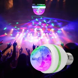5teknova LED Bulb 360 Degree Rotating Crystal Magic Disco Light top 20 Single Disco Ball image 2