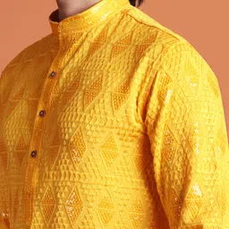 tibra Men Embellished, Embroidered Viscose Rayon Straight Kurta image 4