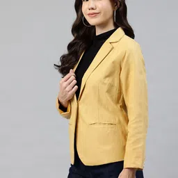 cottinfab Women Solid Single Breasted Formal Blazer image 3