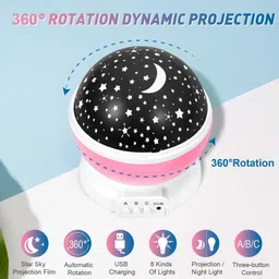 diyaansh Star Master Galaxy Night Projector Lamp 360° Rotating Led Starry Light with Moon Night Lamp image 5