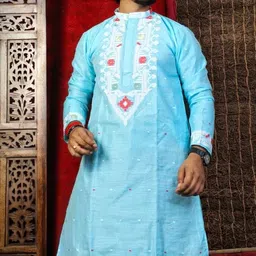 laxmisareemall Men Khadi Cotton Kurta Set-picture-11