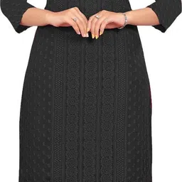 kayraah Women Chikan Embroidery Georgette Straight Kurta-picture-21