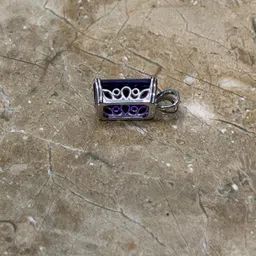 dm jewels Rhodium Cubic Zirconia Sterling Silver Pendant image 3