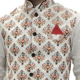 aljaami Printed Men Waistcoat image 4