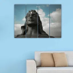 Lord Shiva Grey Wood Framed Spiritual Art Panel Set of 4-image-46
